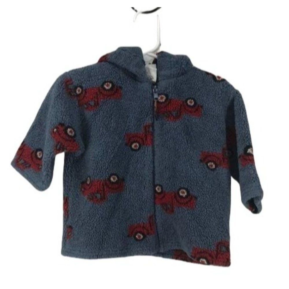 Hartstrings Baby ZIP Up‎ fleece Red Truck 12 months hooded Jacket